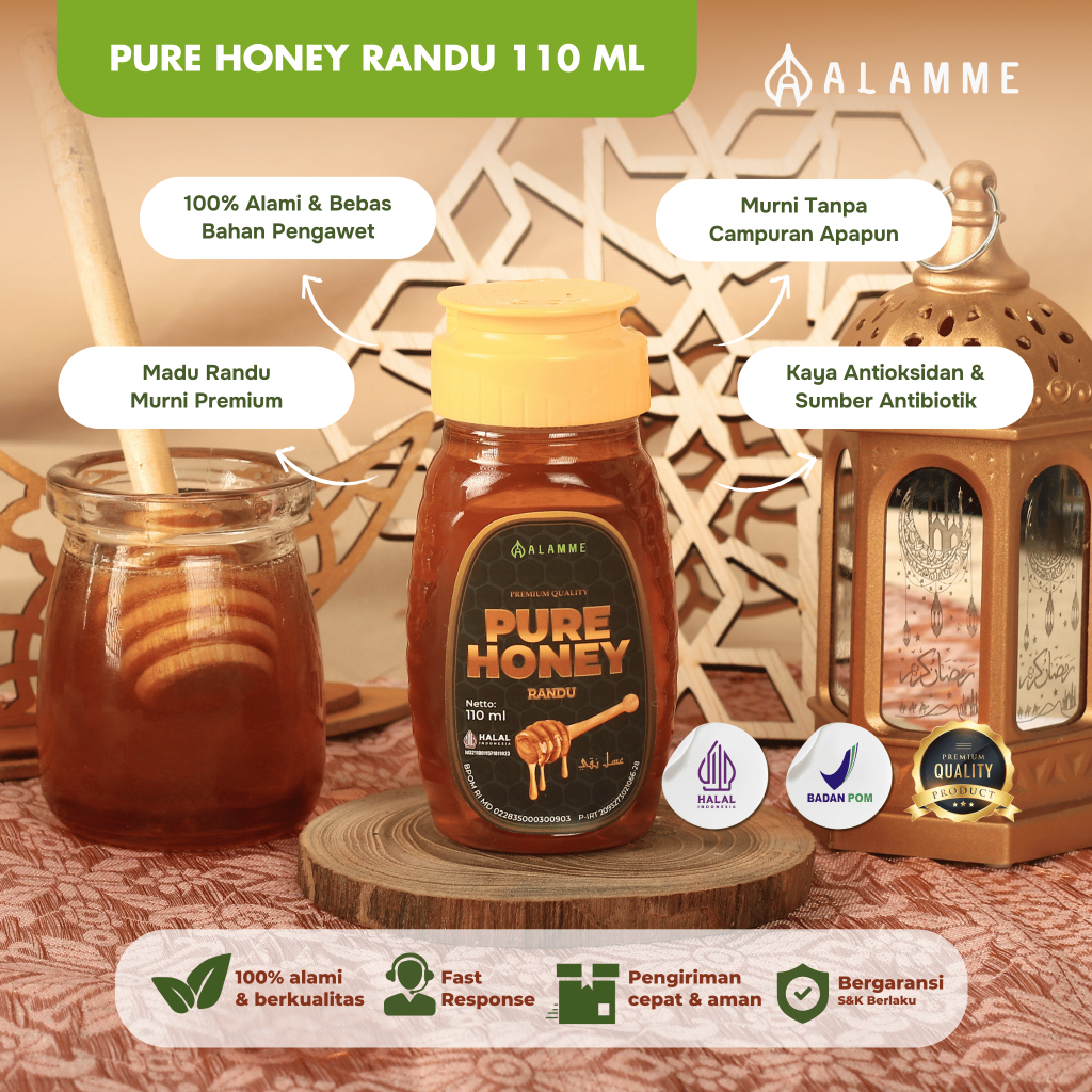 

Alamme Pure Honey Madu Randu Murni 100% Original Premium 110ml