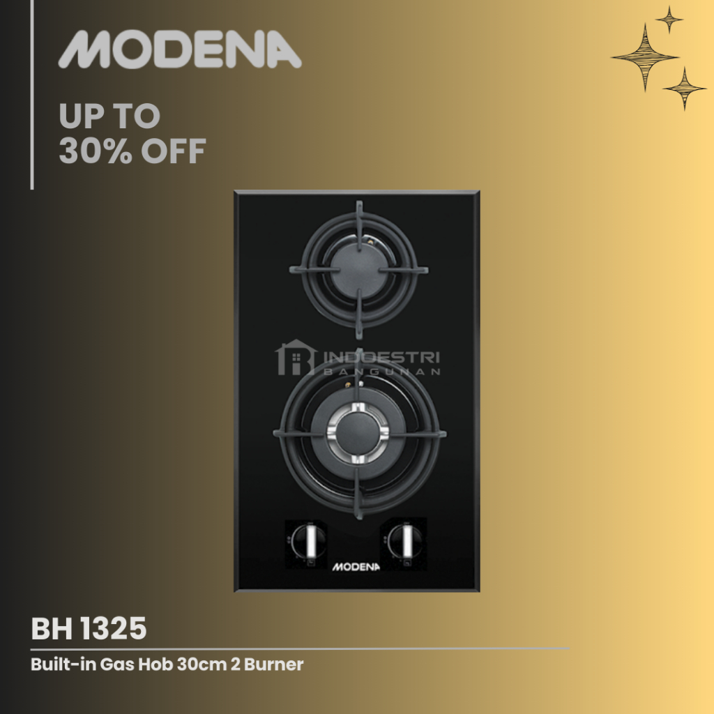 Kompor Tanam Modena 2 Tungku BH 1325 / Modena BH 1325 Crista (30 cm)