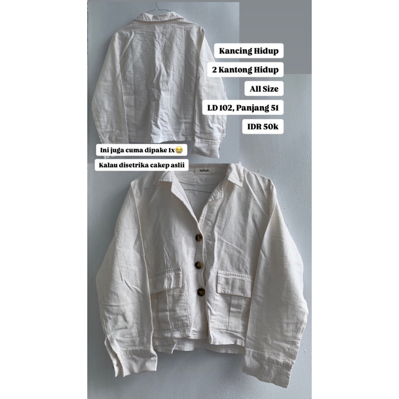 crop outer warna putih