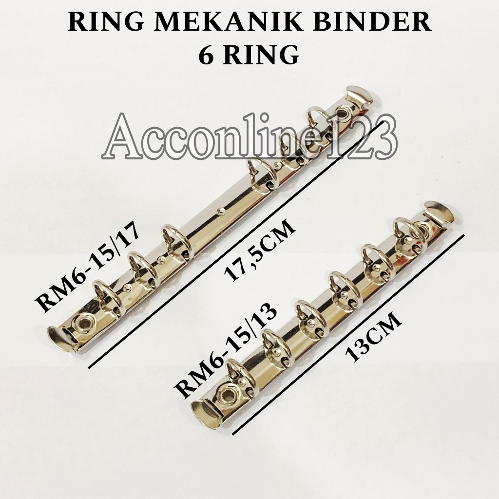 

Ring Mekanik Binder 6 Ring / Ring Binder / Ring Agenda / Binder Loose Leaf 6-15/13 (6 Ring) Per Pcs dan 6-15/17 (6 Ring)