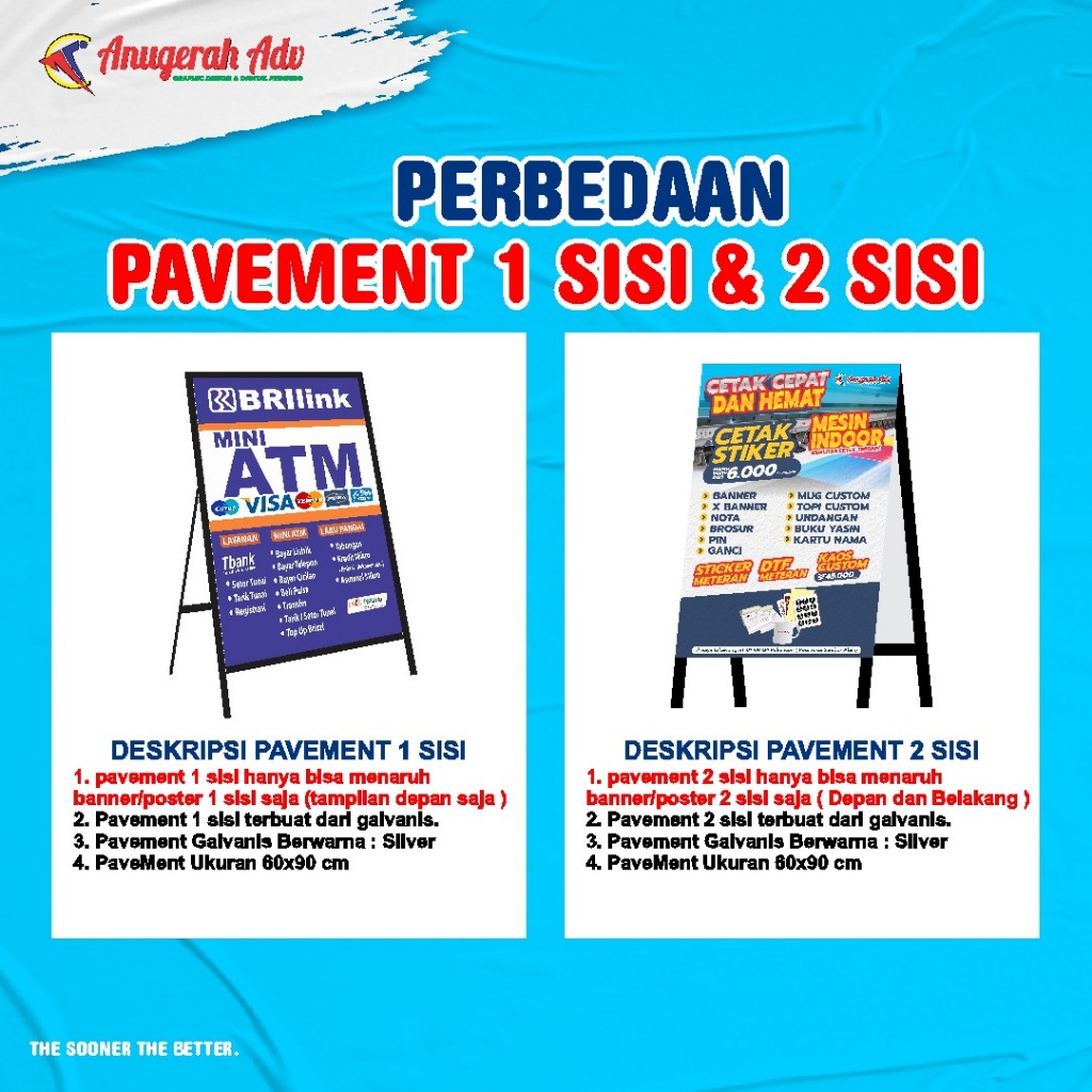 Jaydening Stand Banner Lipat / Rangka Buat Banner / Standing Banner Si Sidewalk /Rangka Besi Banner