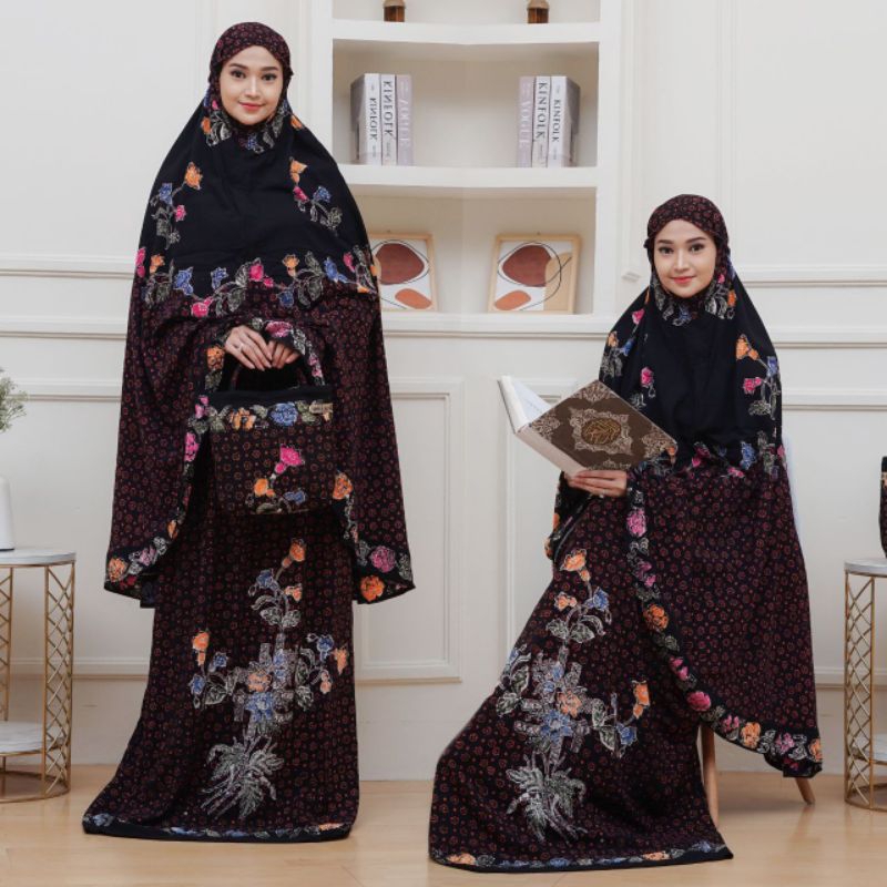READY STOCK MUKENA BATIK MUKENA DEWASA BATIK CAP ENCIM SOGAN MATT RAYON SANTUNG SAMITEX PREMIUM TEBA