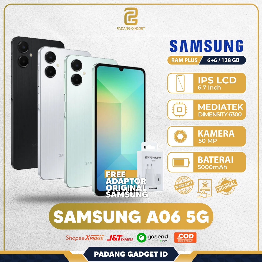 Samsung Galaxy A06 5G Ram 6/128 Original Resmi Smartphone Hp Android Garansi Resmi Samsung 1 Tahun