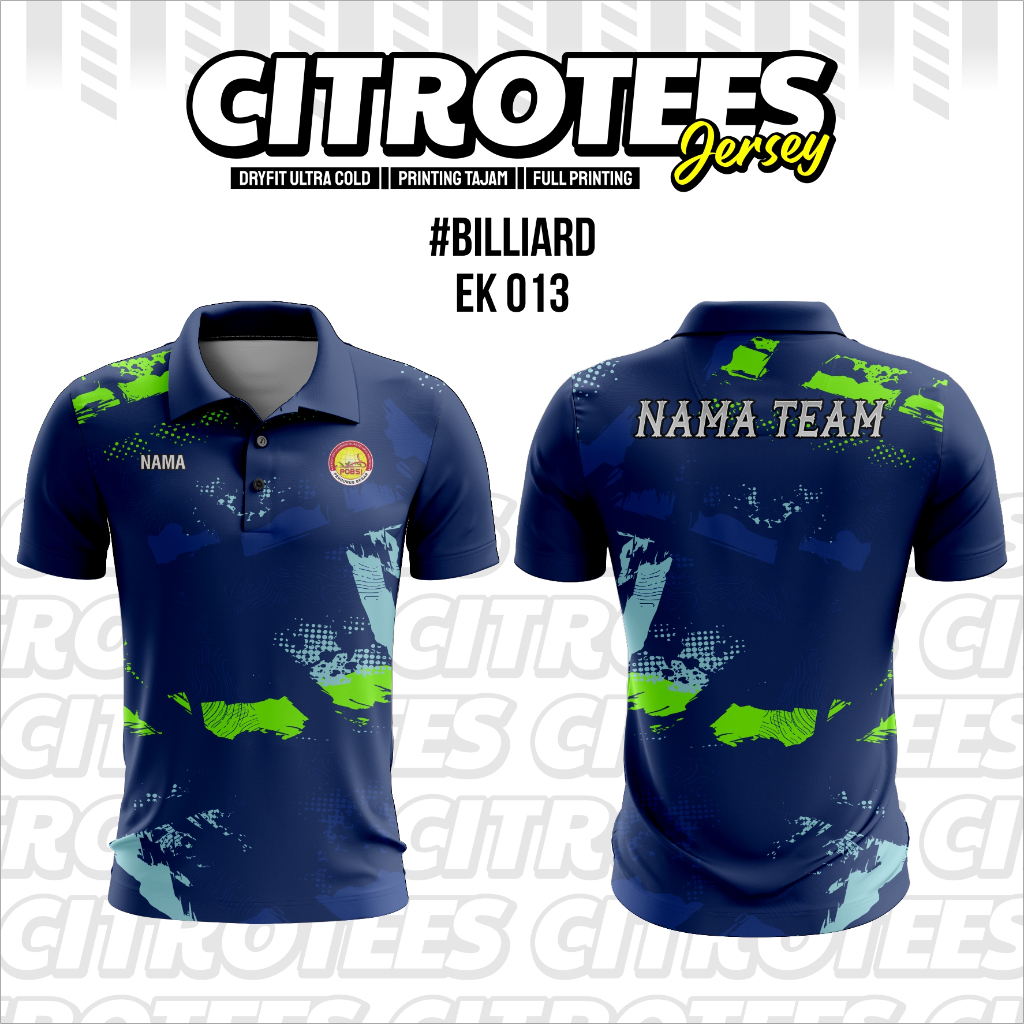 CITROTEES - KAOS JERSEY BILLIARD EK 013 | FULL PRINTING | FREE CUSTOM