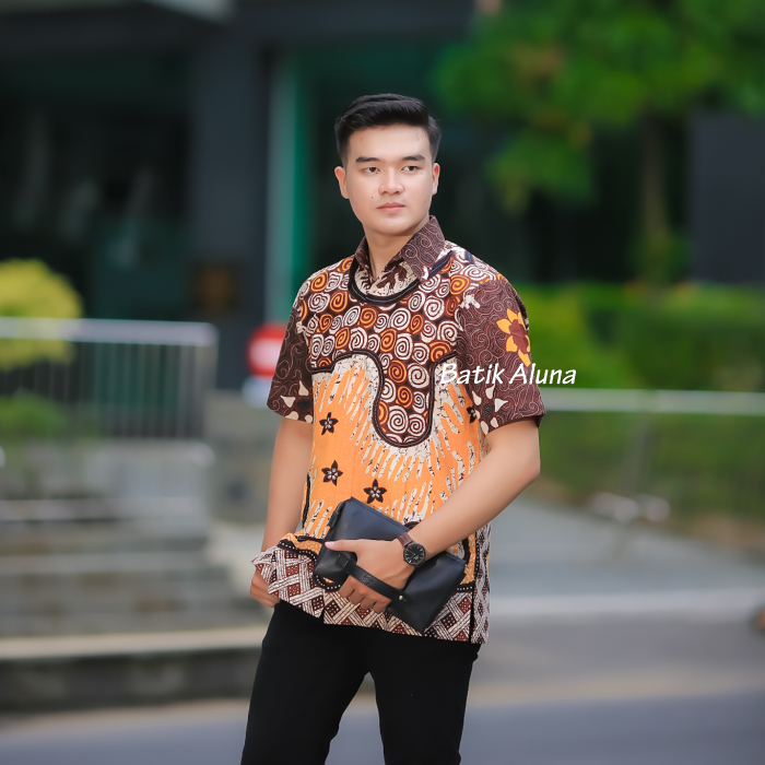 Batik Aluna Kemeja Pria Lengan Pendek PD 025