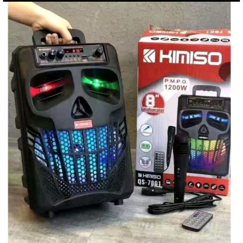 COD SPEAKER BLUETOOTH PORTABLE KARAOKE 8'8 INCH KIMISO 7801 PLUS MIC KARAOKE  SUPER BASS //SPEAKER S