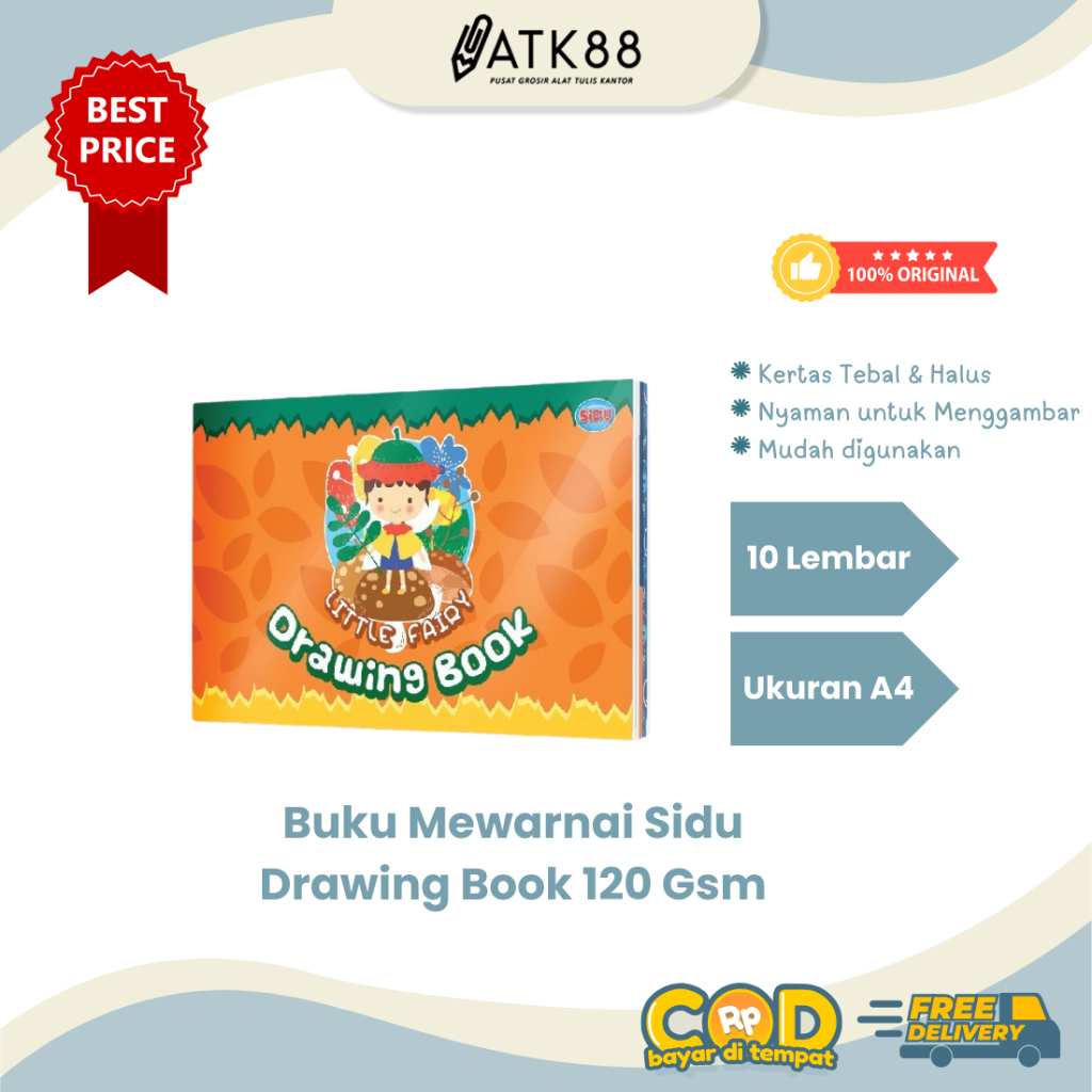 

[ATK88] Buku Gambar A4 - Drawing Book Mewarnai Sidu isi 10 Lembar