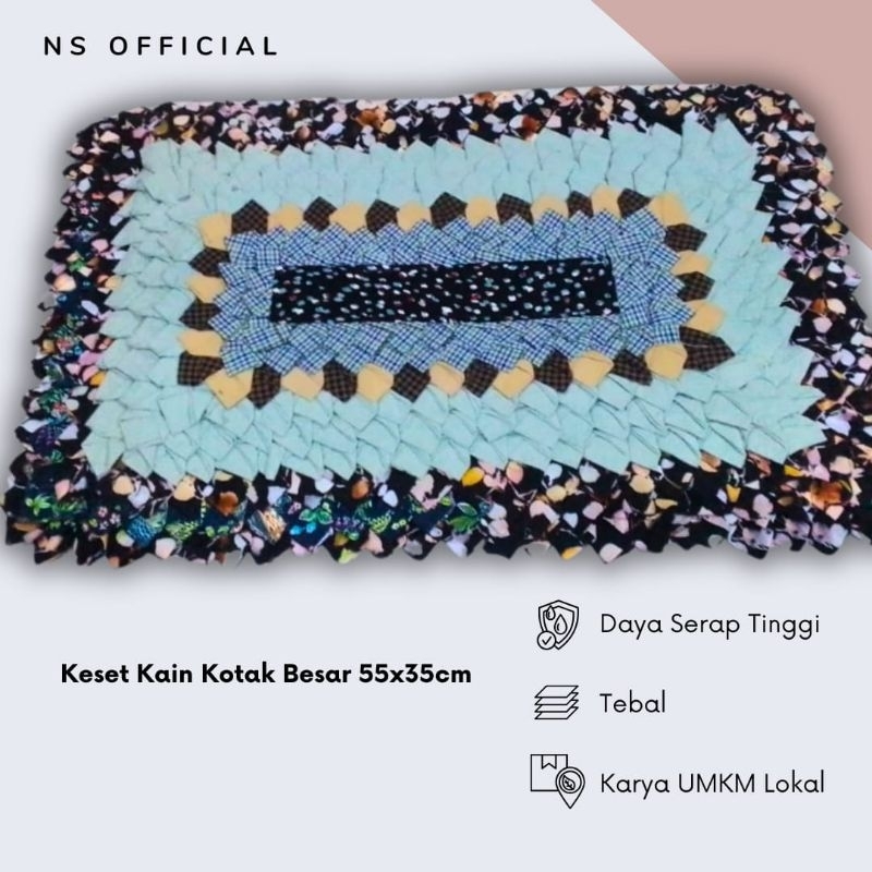 Keset Kain Perca Karya UMKM lokal Kuat Menyerap Air - Keset Kain Tebal Menyerap Lembab Keset Kaki