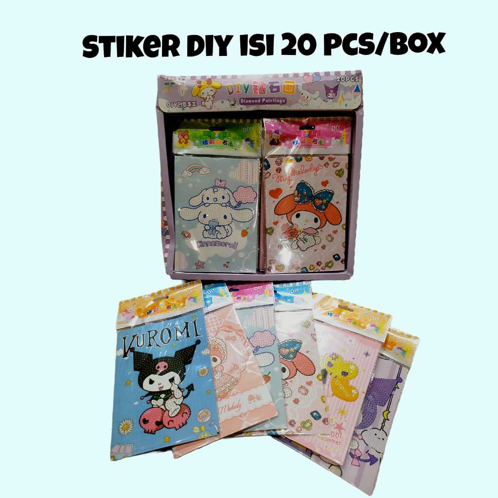 

Stiker Tirai Diy ISI 20PCS Viral Diamond Mainan Anak Stiker Lemari Tirai Baju Karakter Sanrio