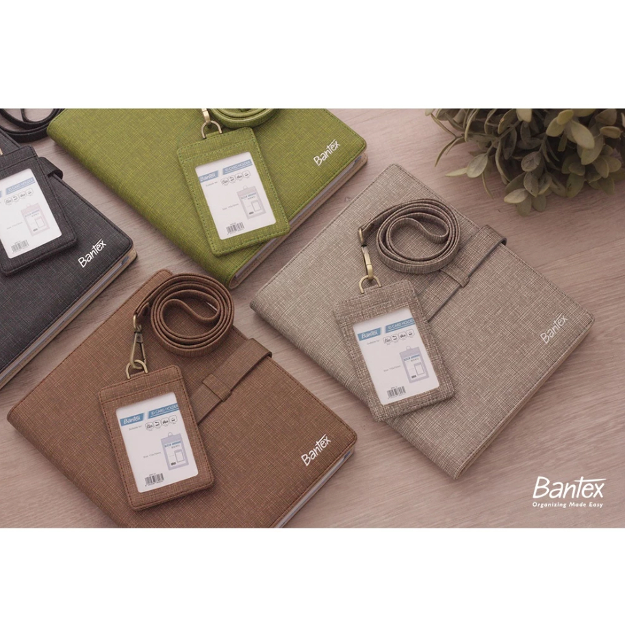 

Bantex - Name Tag Leather ID Card Holder Kulit Sintetis Lanyard Tali 8869