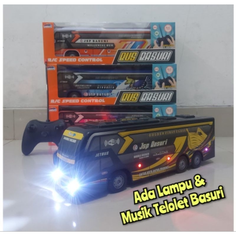Mainan Mobil Remote Control Bus Telolet Basuri Dan Bus Basuri Telolet Ada Lampu Dan Suara