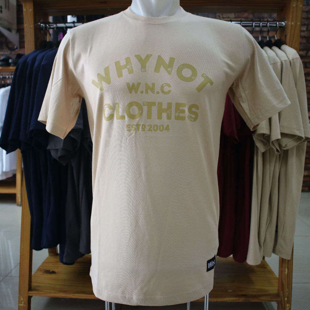 WNC kaos pria dewasa whynot clothes krem