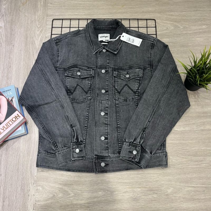 jaket jeans wrangler pria original