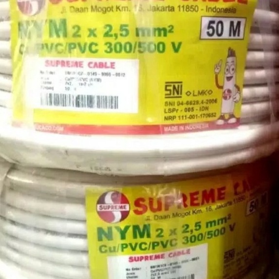 Super Kabel NYM Supreme 2x25MM Meteran 2x25MM PERMETER 2 X 25 MM