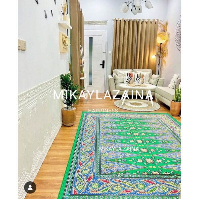 Karpet Lantai turki Permadani bulu empuk motif batik tebal dan lembut