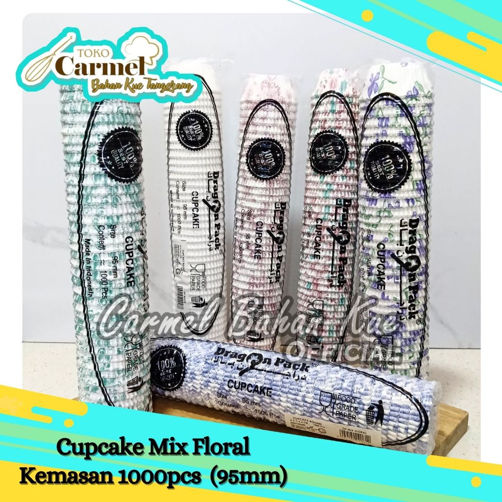 Cake Cases 9,5cm 1000pcs - Cup Kertas tahan minyak cupcake