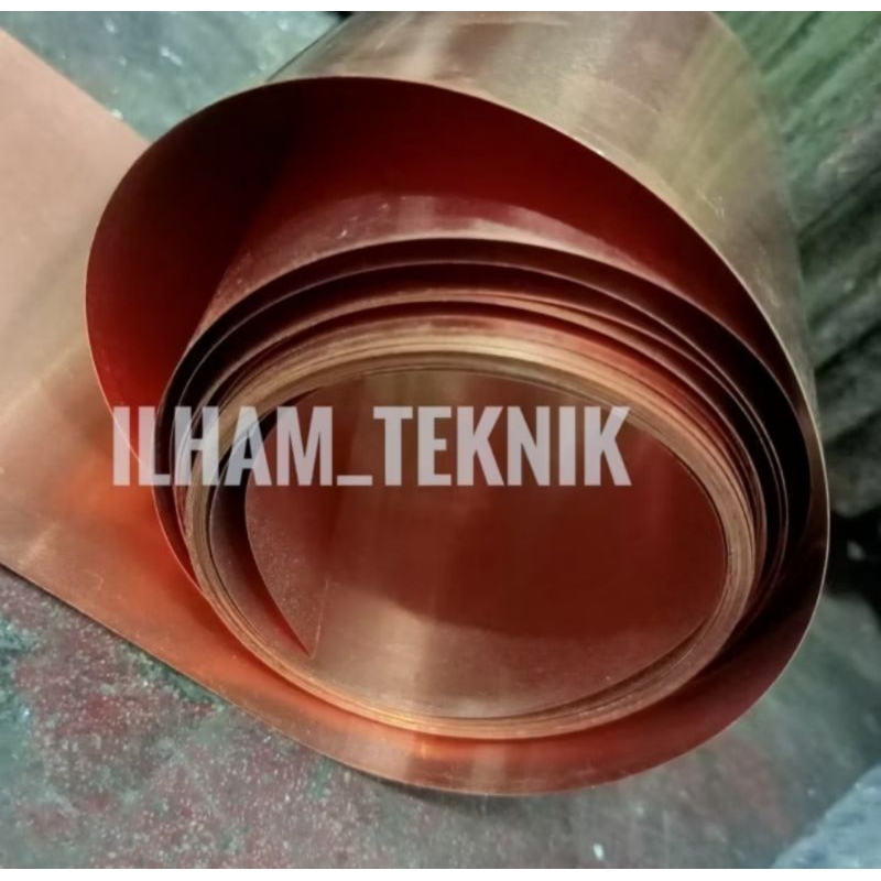 plat tembaga lembaran 1200x150mm tebal 0,2mm