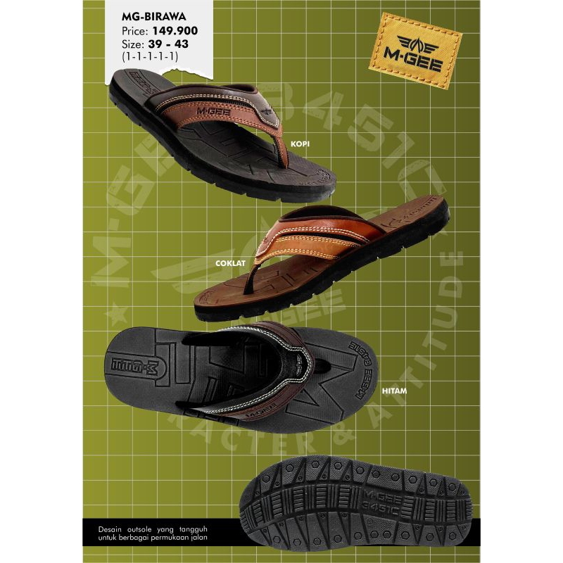 sandal jepit pria Mgee_birawa original
