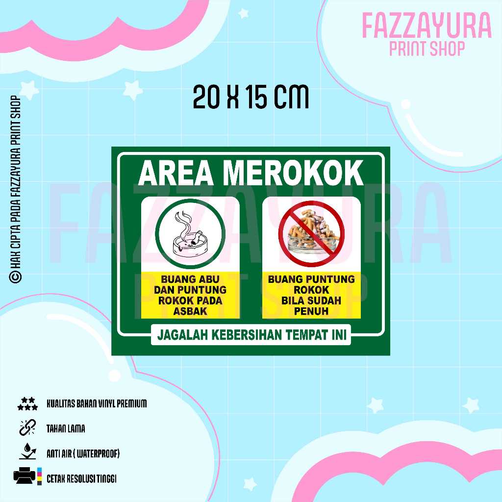 

STICKER AREA MEROKOK 20 X 15 CM