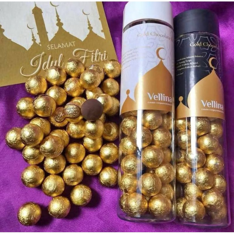 

BOLA EMAS COKLAT VELLINA/ISI TOPLES LEBARAN/KUE LEBARAN/COKLAT BULAT VELLINA/BOLA BOLA COKLAT/COKLAT KELERENG