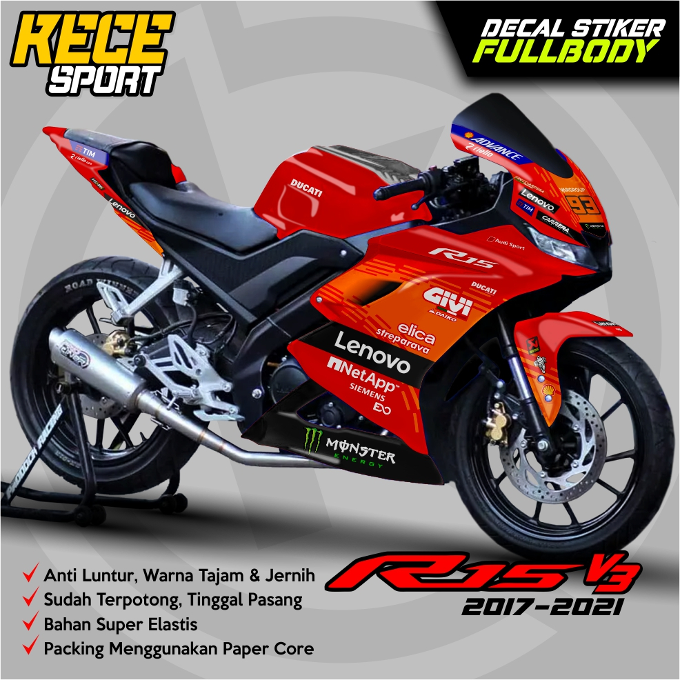 Decal R15 V3 Ducati Marquez 2025 Sticker Decal Striping R15 V3 Sticker R15 V3 Fullbody Ducati MARQUE