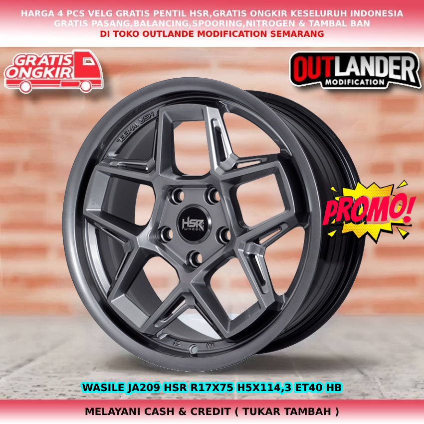 Velg Mobil Ring 17 Innova Alphard Ertiga Stream HSR Wasile R17 Hyper Black / Velg Mobil HRV R17