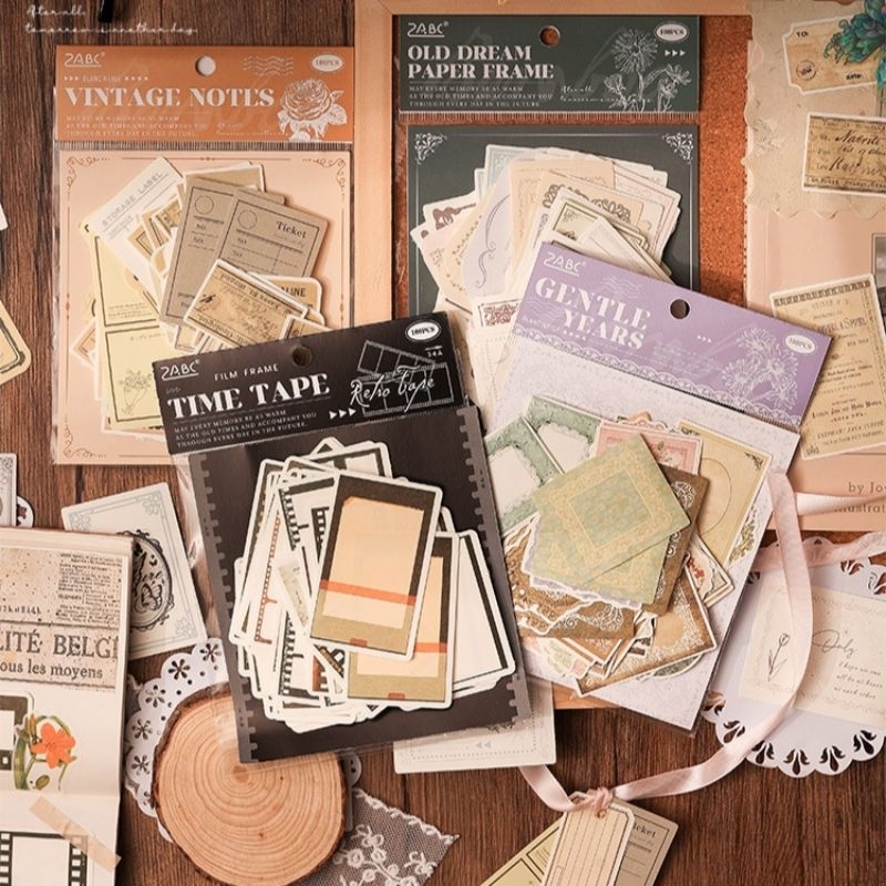 

100 lembar material paper kertas dekor jurnal scrapbook diy