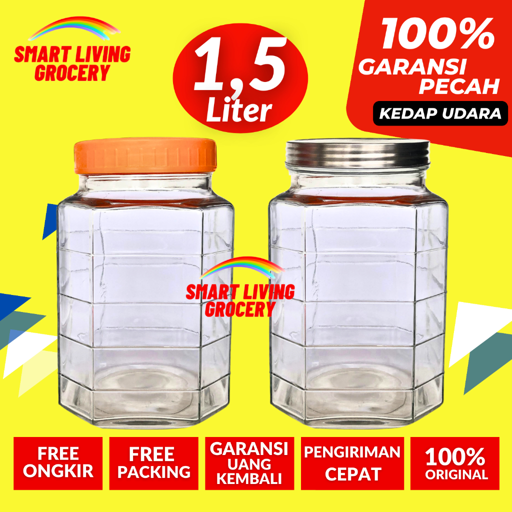 TOPLES KACA KEDAP UDARA 1,5 LITER TOPLES BOTOL JAR TEMPAT WADAH PENYIMPANAN KEDAP UDARA LEBARAN TUTU