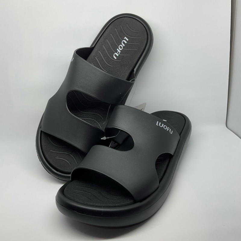 sandal slide luofu hitam/ sandal karet wanita/ sandal slide / sandal selop/ sandal karet selop wanit