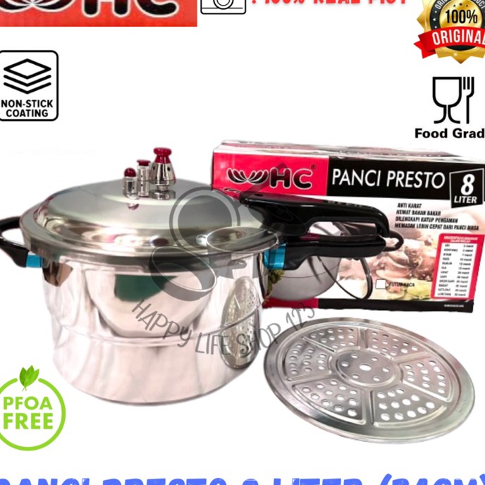 HJ6 Presto 8 Liter HC  Panci Presto 8ltrSteamer HC  Panci Presto 8 Liter