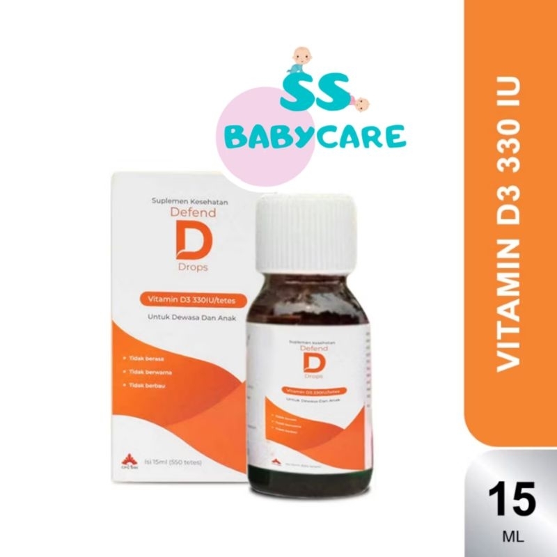 Defend D Drops Vitamin D3 330IU/tetes 15ml - Vitamin D3 Drops Anak & Dewasa