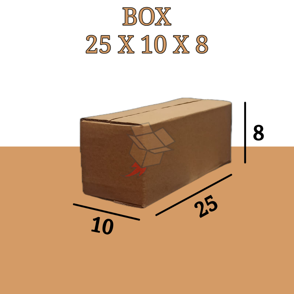 

Kardus Polos Karton Box Coklat DieCut 25 x 10 x 8