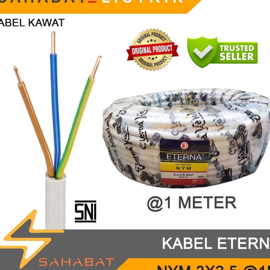 Khusus KABEL LISTRIK ETERNA NYM 3X25 3X25 METERAN
