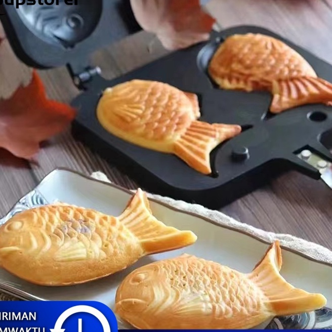 FG2 Cetakan Kue Waffle Maker PAN Taiyaki Anti Lengket Cetakan Taiyaki Waffle Taiyaki Maker Baking Mo