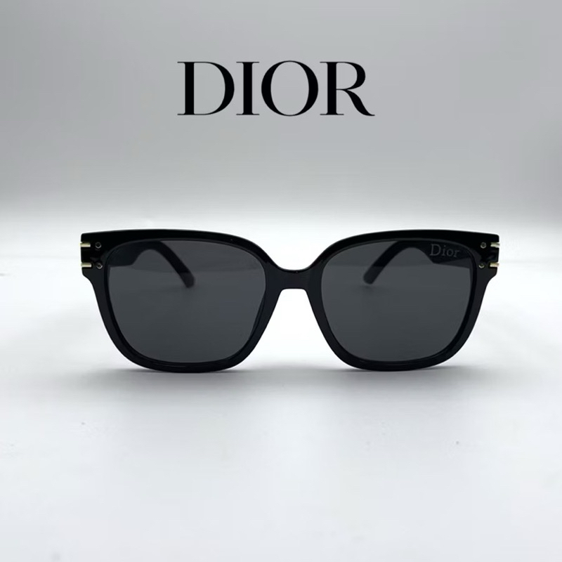 【100%  Original】Kacamata Hitam Christian Dior Paris Sunglasses SIGNATURE D2304 Polished Black Grey W