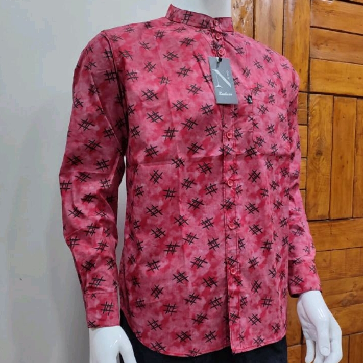kemko kh n'one kemeja koko pria dewasa tangan panjang premium original