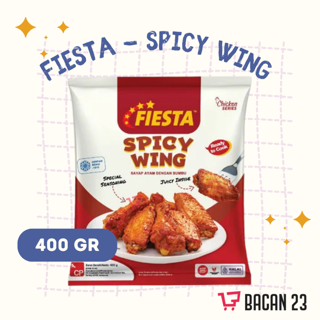 

Fiesta Spicy Wing ( 400g ) / Sayap Ayam Frozen Food / Bacan 23 - Bacan23