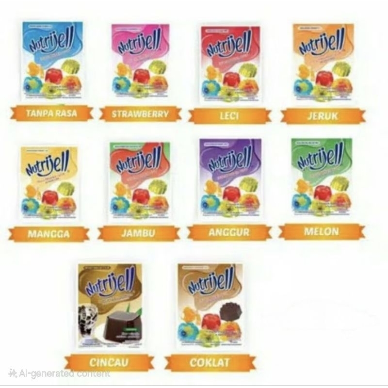 

Nutrijell Kecil jelly powder rasa buah dan coklat 1 biji ( KECIL )