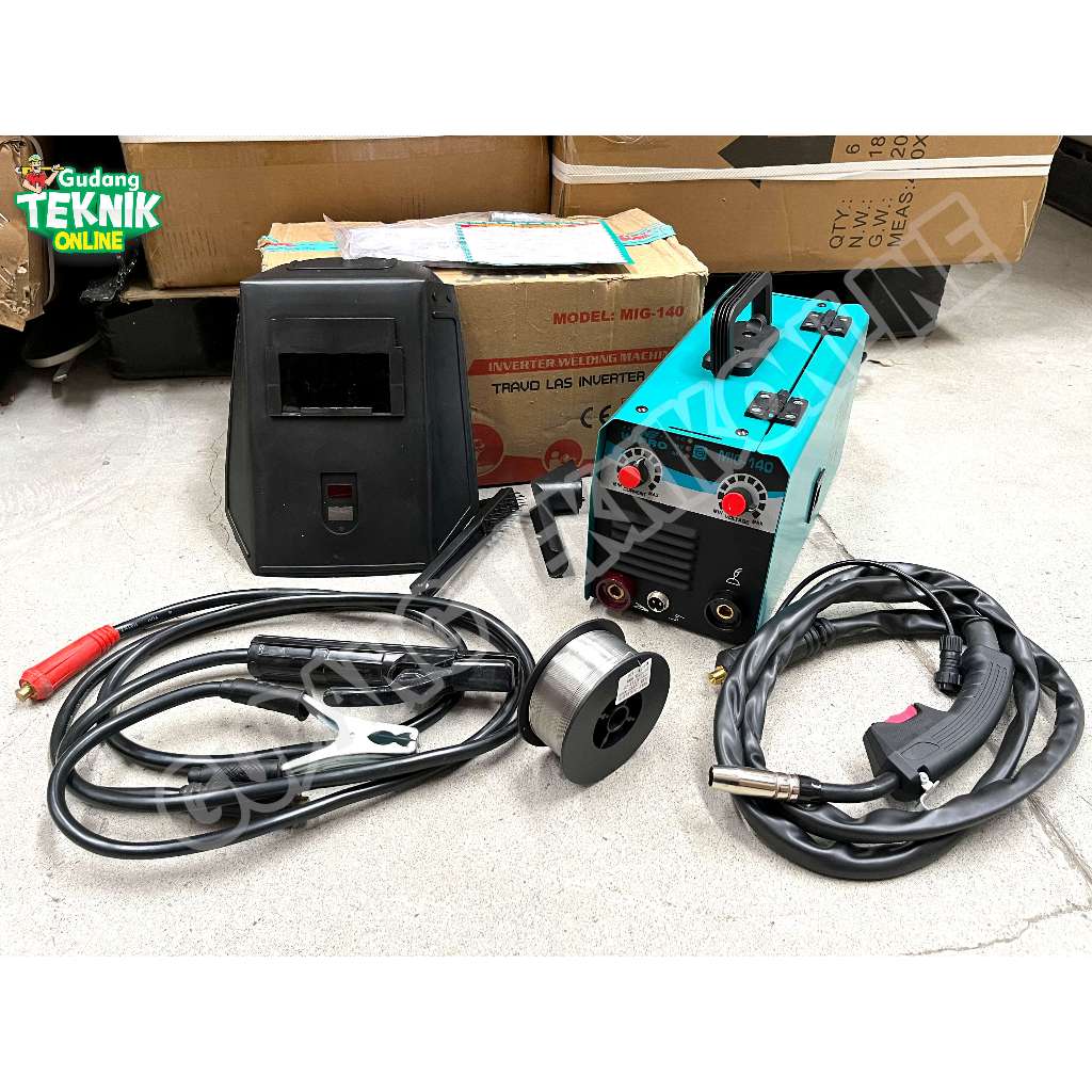 WIPRO Mesin Las MIG MMA WIPRO MIG-140 Tanpa Gas CO2  / Mesin Trafo Travo Las Listrik Inverter 220V W