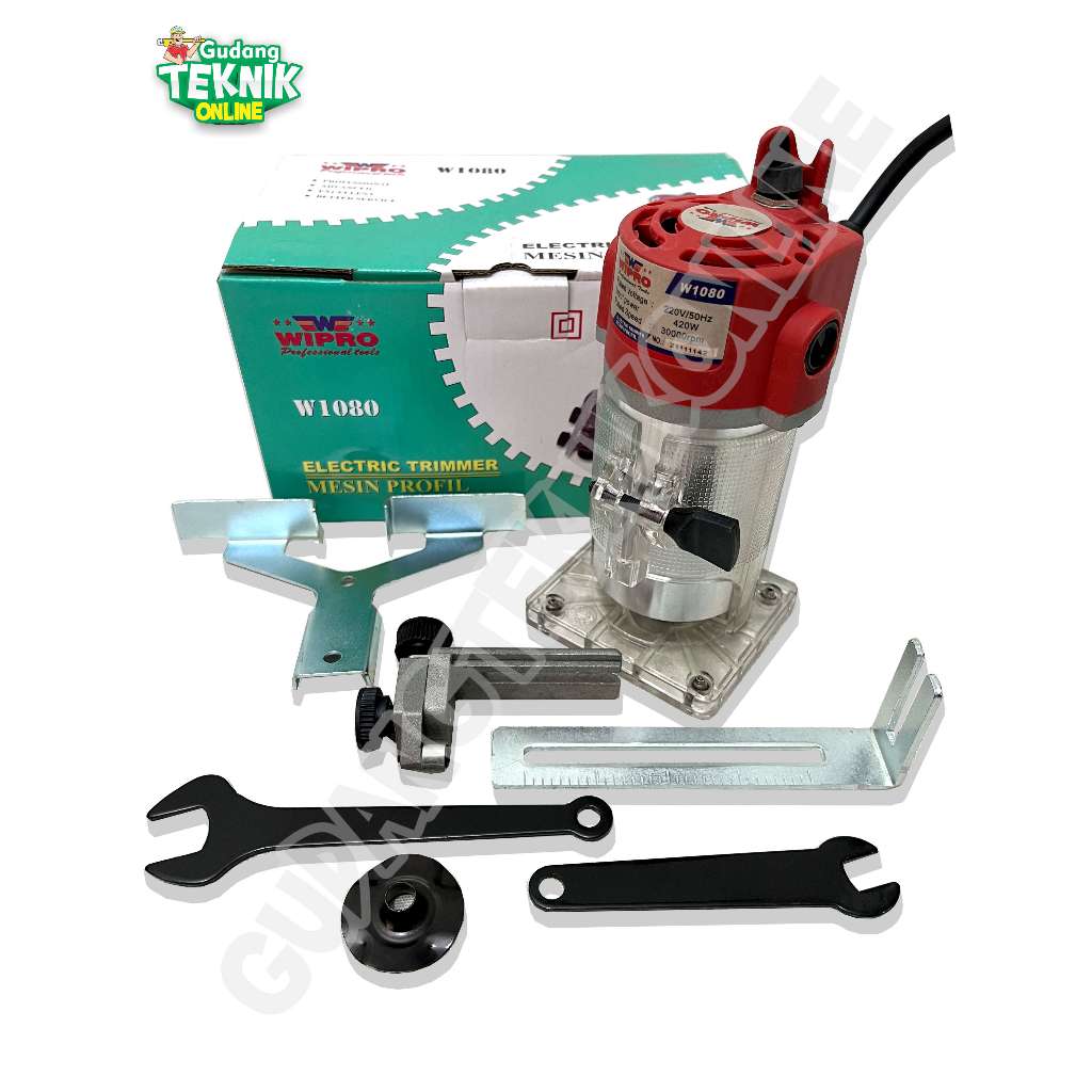 WIPRO Mesin Trimmer Kayu 6mm WIPRO W1080 / Mesin Trimer Serut Profil Kayu Listrik Trimmer Electric W