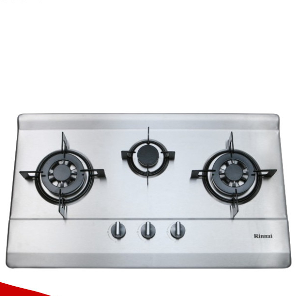 RINNAI KOMPOR TANAM 3TUNGKU STAINLESS STEEL RB-713N(S) / Kompor Tanam Rinnai 3 Tungku Stainless