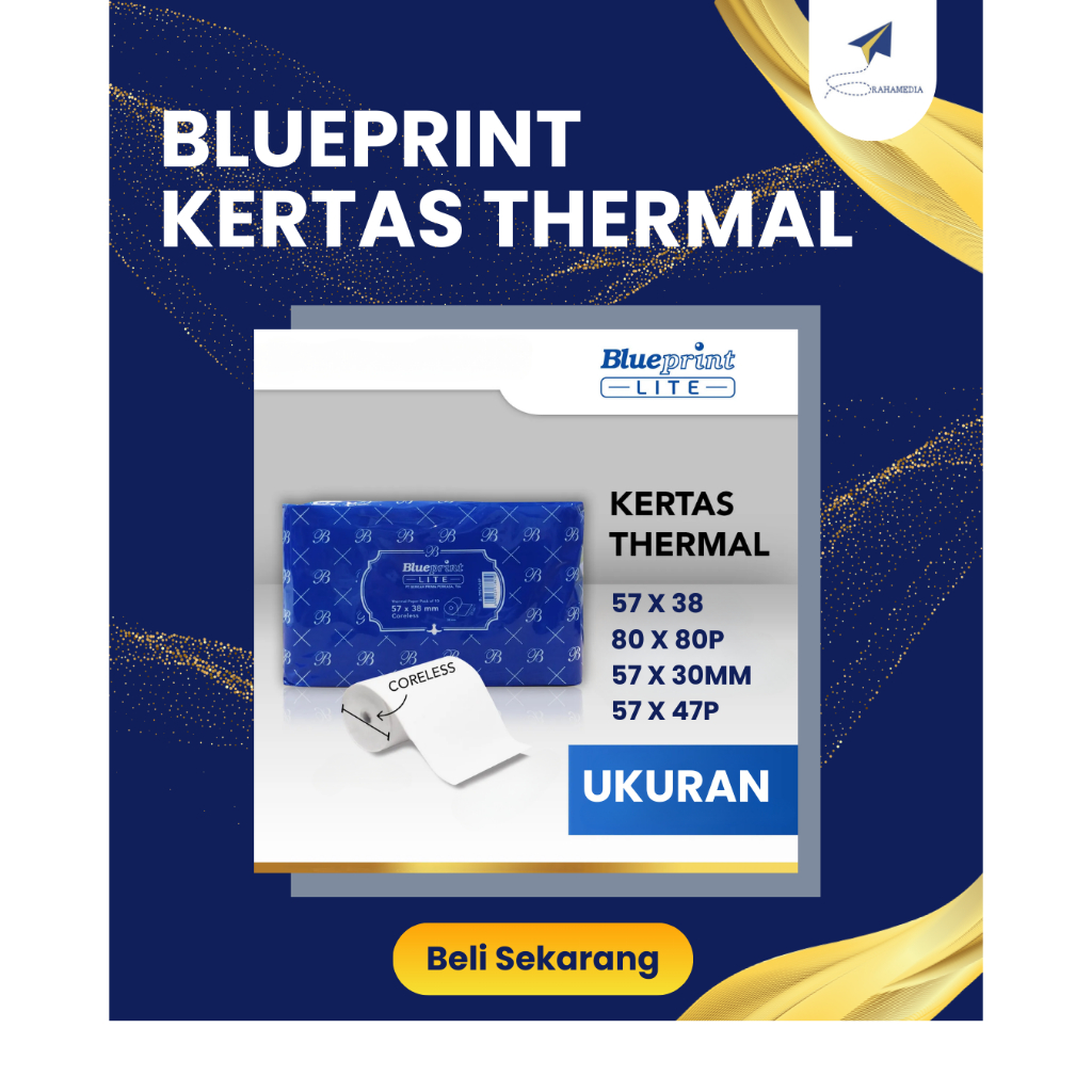 

(10ROLL) Blueprint Lite Kertas Thermal 57x30 | Kertas Thermal Original dan Murah