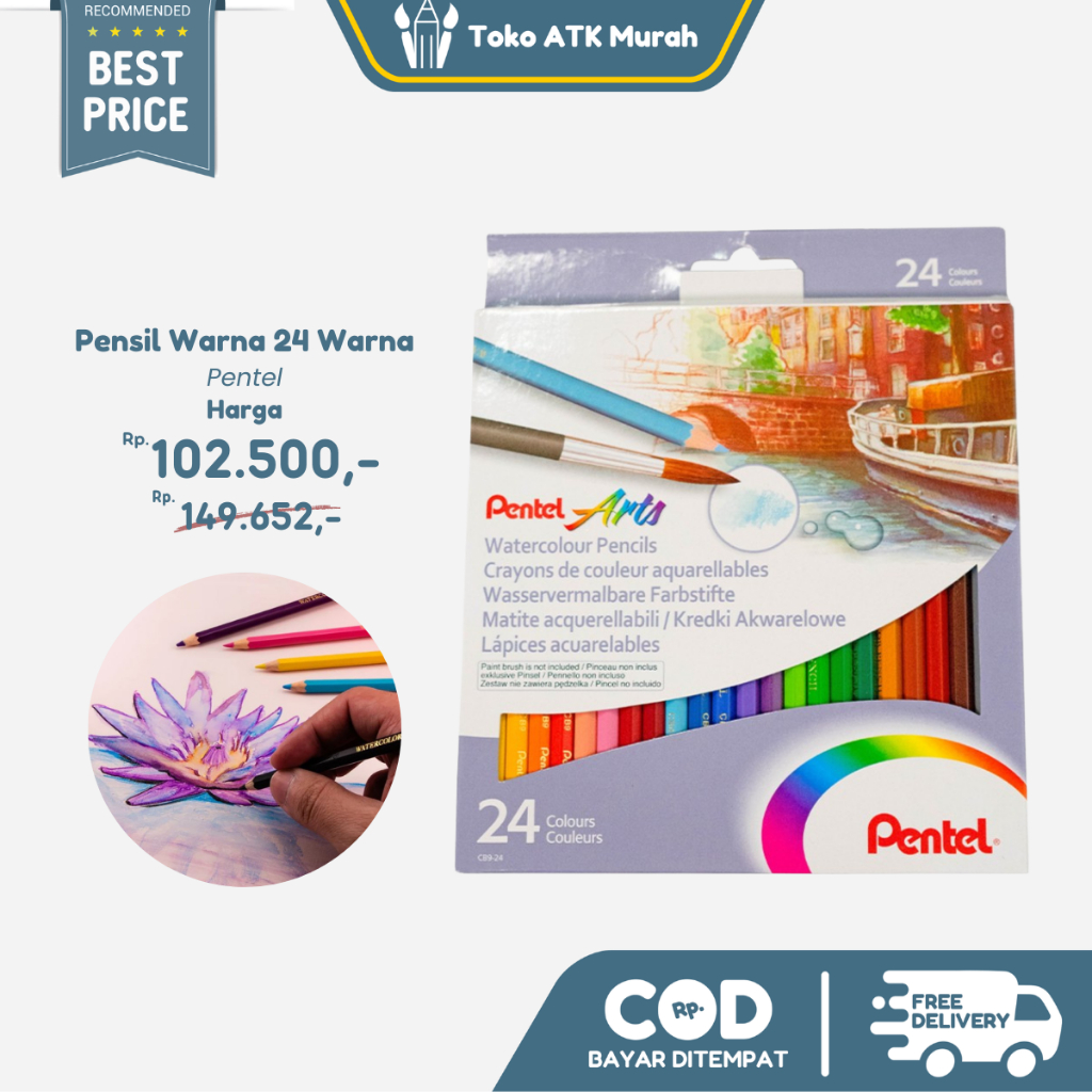 

Pensil Warna Pentel Watercolour 24 Pencils Colour