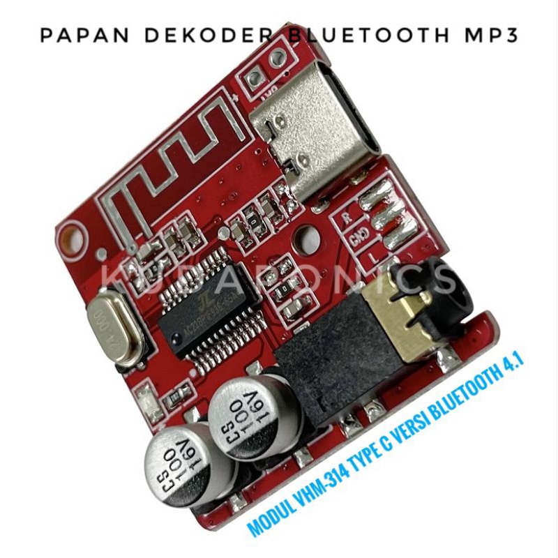 Papan Dekoder MP3 Modul VHM-314 USB Type C Versi Bluetooth 4.1