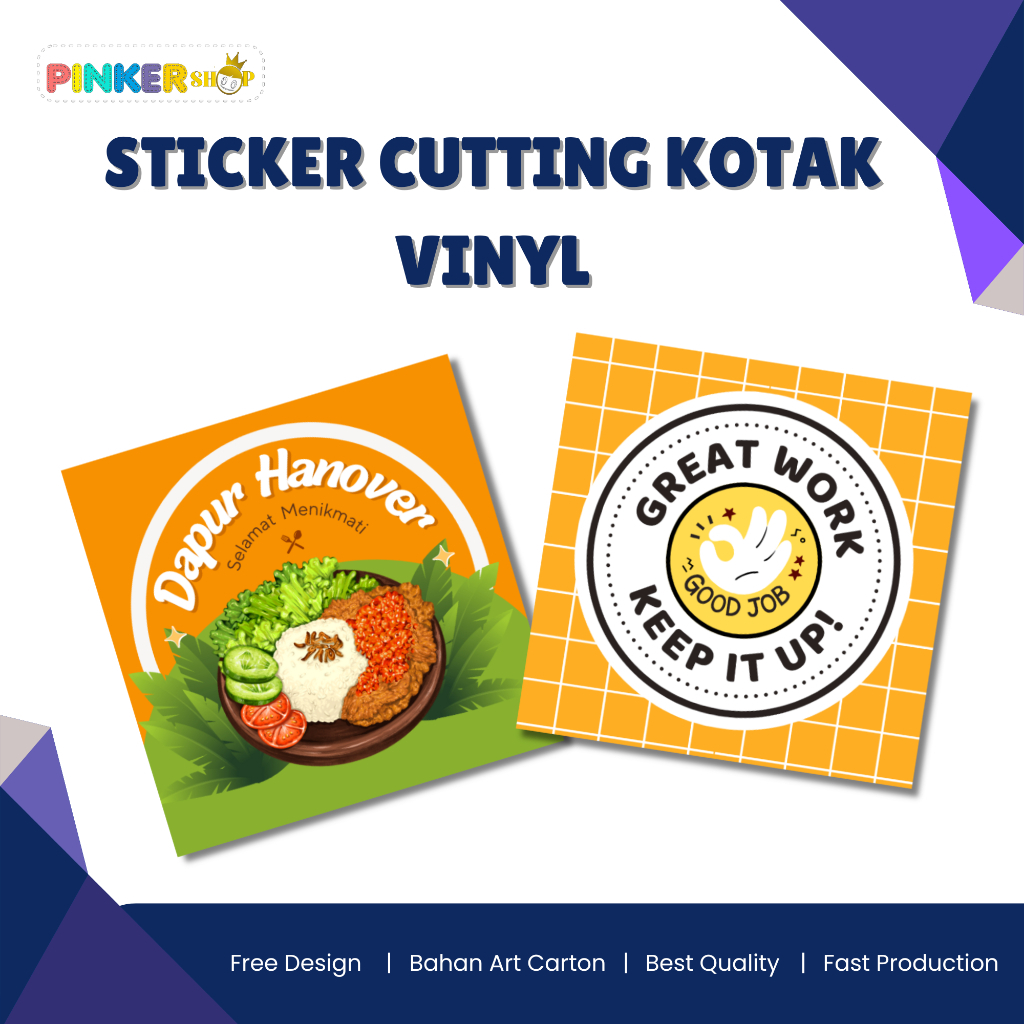 

CETAK STIKER KOTAK *ANTI AIR* STICKER LABEL MAKANAN KOTAK KEMASAN PRODUK (Bahan Vinyl)
