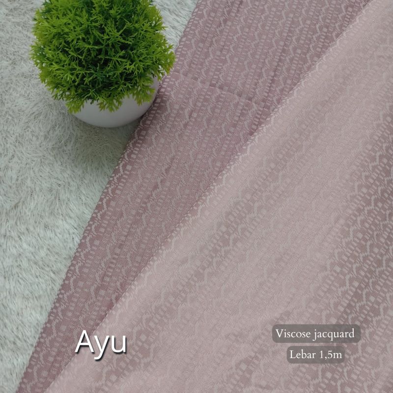Ayu kain/textile viscose jacquard motif monogram cantik