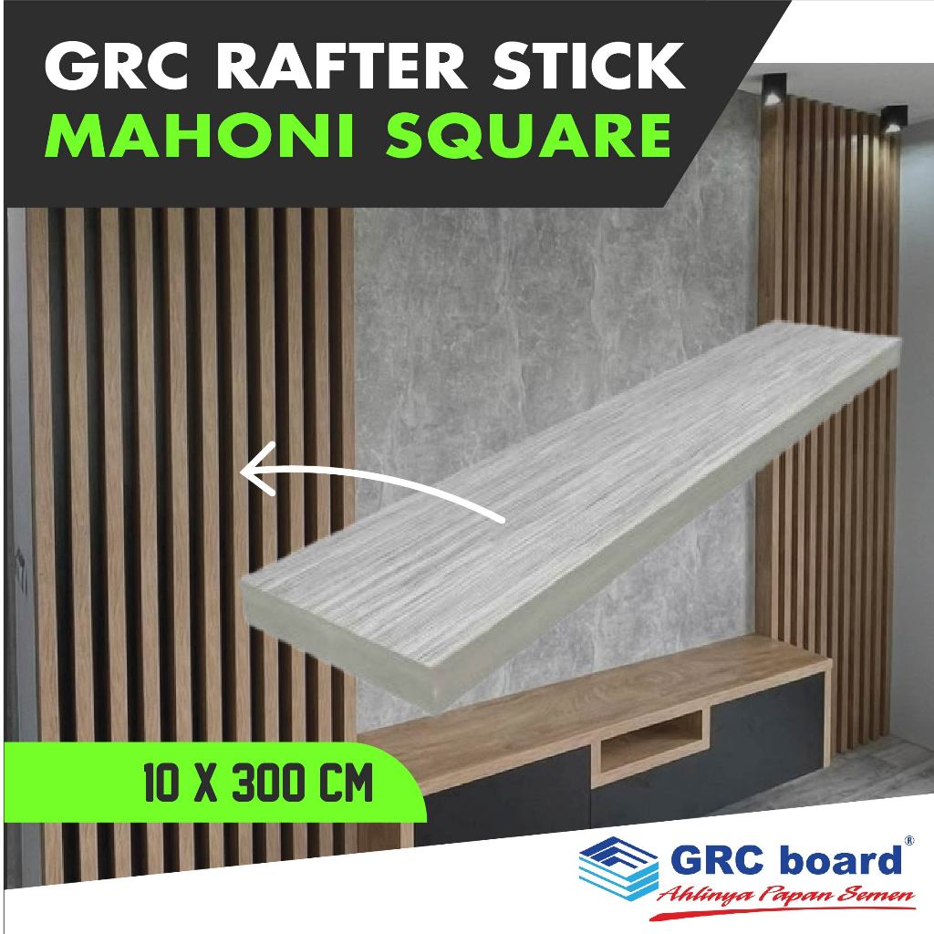 GRC Rafter Stick Mahoni / Square 10 x 300 cm / Conwood / Wood Stick / Fibersemen