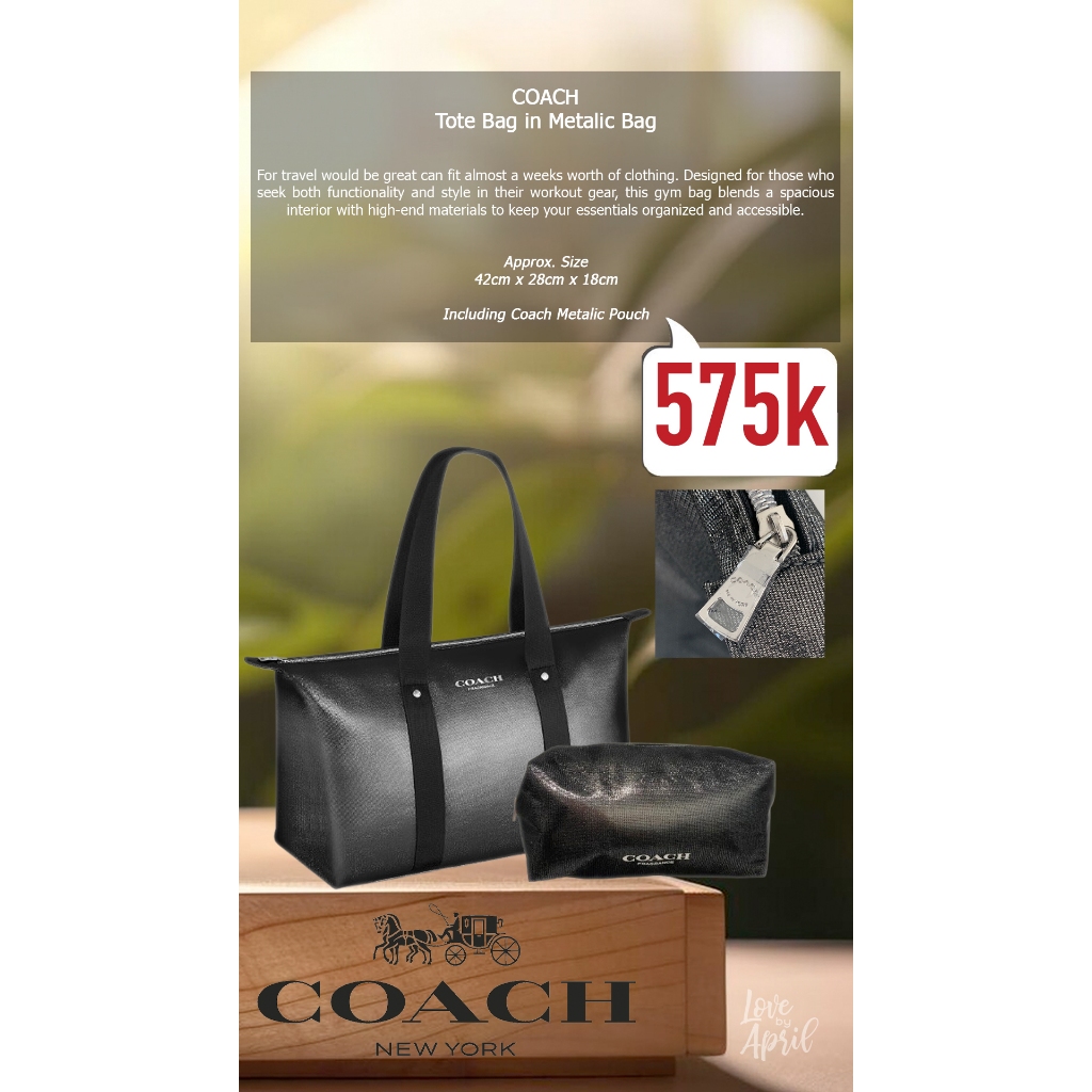 Coach Tote Bag In Metalic Bag Include Metalic Pouch