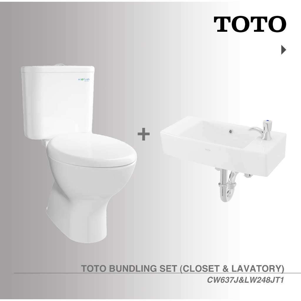 TOTO Bundling Set (Closet & Lavatory) CW637J & LW248JT1 | Kloset Duduk - Wastafel