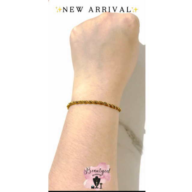 Gelang titanium gold ulir